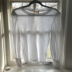 Nation LTD white puff sleeved top, size S